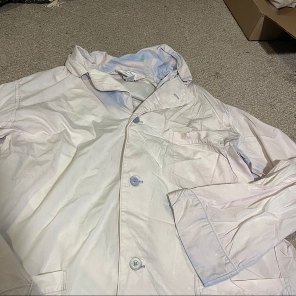 Christian Dior by Galliano Bleach Washed White Cotton Utility Chore Jacket - Picture 7 of 8
